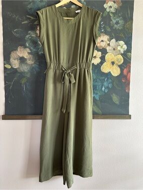 Calvin Klein Olive Green Tie-Waist Sleeveless Jumper